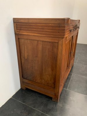 Antique Credenza with Mirror in Cherry, 1890s, Set of 2-IJR-1731690