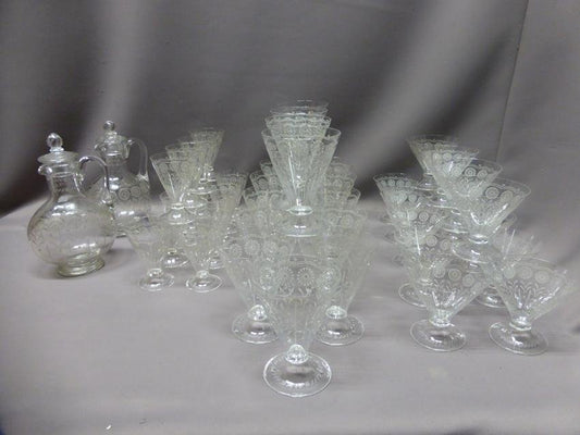 Antique Crystal Glasses, Set of 44