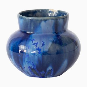 Antique Crystalline Drip Glaze Vase from La Faience Héraldique Pierrefonds-IXK-1095652