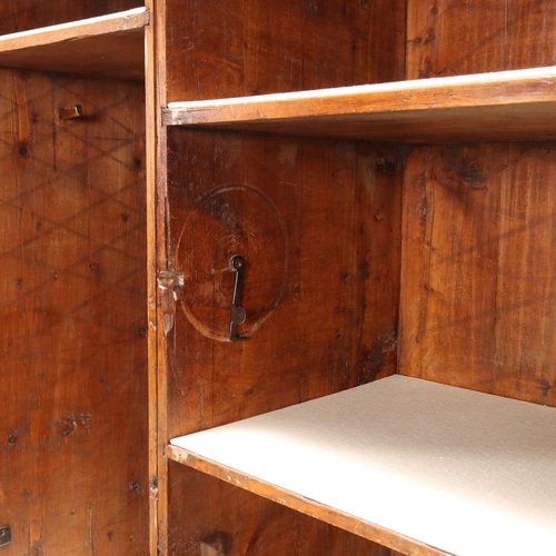 Antique Cupboard in Silver & Fir with Drawings, Tyrol, 18th Century