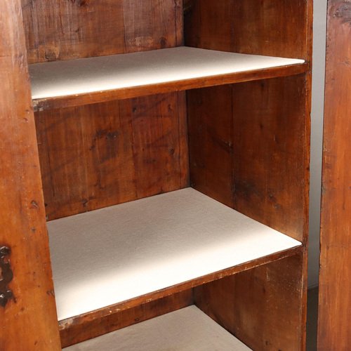 Antique Cupboard in Silver & Fir with Drawings, Tyrol, 18th Century