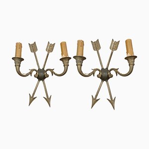 Antique Cupido Bronze Wall Sconces, 1800s, Set of 2-TCS-1811960