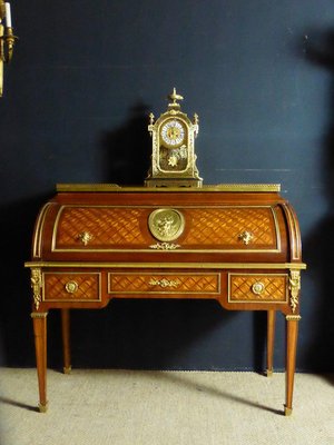 Antique Cylinder Desk in Marquetry-WSV-699443