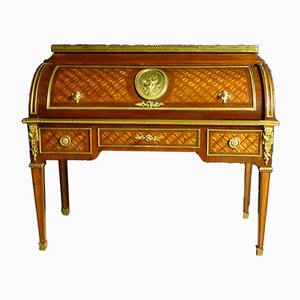 Antique Cylinder Desk in Marquetry-WSV-699443