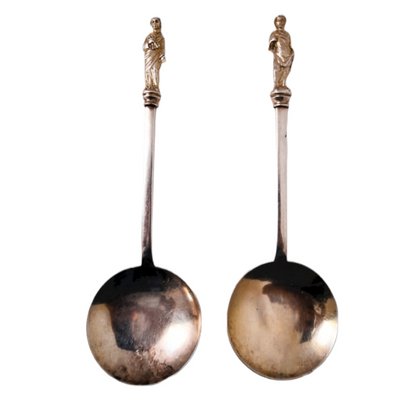 Antique Danish Spoons in Silver, Set of 2-TCS-1352957