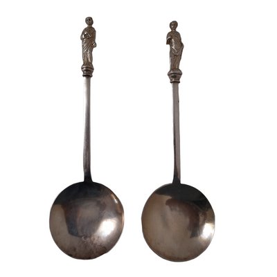 Antique Danish Spoons in Silver, Set of 2-TCS-1352957