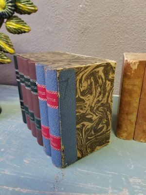 Antique Decorative Books, Set of 2-AIU-821817