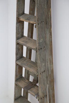 Antique Decorative Grey Wooden Ladder, 1920s-RCE-1415044