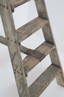 Antique Decorative Grey Wooden Ladder, 1920s-RCE-1415044