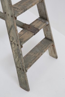 Antique Decorative Grey Wooden Ladder, 1920s-RCE-1415044