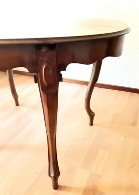 Antique Dining Salon Table with Curved Legs-QDP-824022