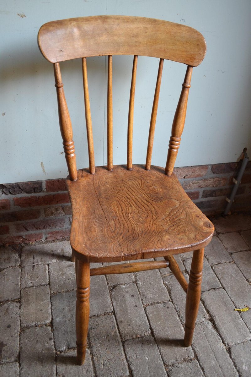 Antique Dining Table & Windsor Chairs, Set of 7