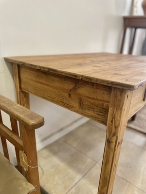 Antique Dining Table with Drawer, 1890s-MFM-2036795