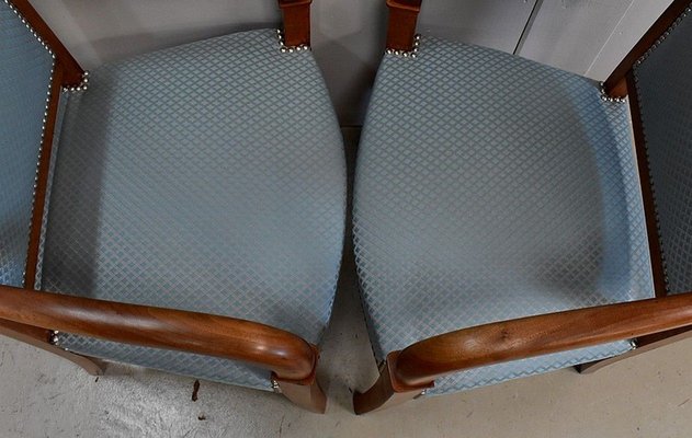 Antique Directoire Light Walnut Lounge Chairs, Set of 2-RVK-683461