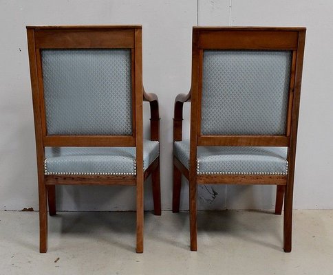 Antique Directoire Light Walnut Lounge Chairs, Set of 2-RVK-683461