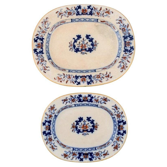 Antique Dishes in Hand-Painted Faience from Mintons, England, Set of 2