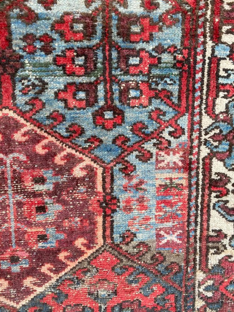 Antique Distressed Kurdish Rug