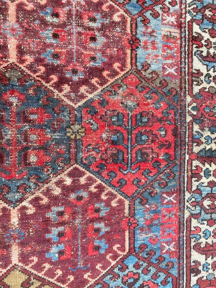 Antique Distressed Kurdish Rug