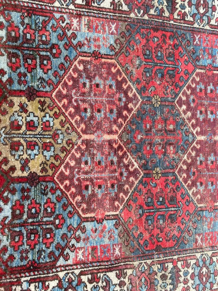 Antique Distressed Kurdish Rug