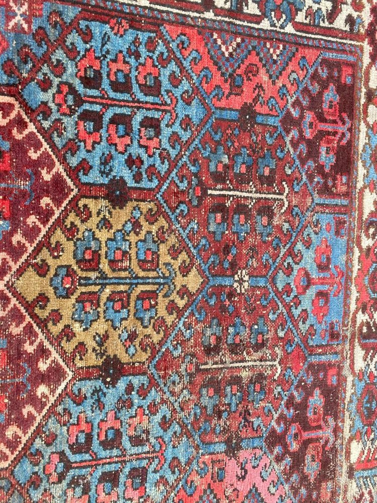 Antique Distressed Kurdish Rug