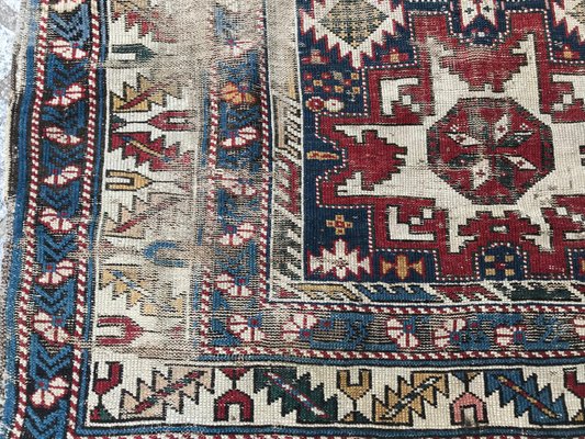 Antique Distressed Lesgui Caucasian Chirwan Rug-YMM-1114626