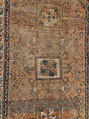 Antique Distressed Shiraz Rug, 1890s-YMM-2019582