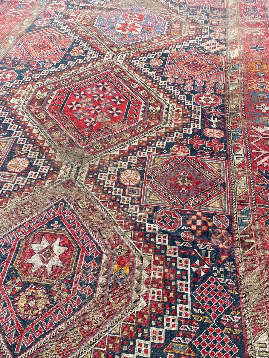 Antique Distressed Shirwan Daghistan Rug