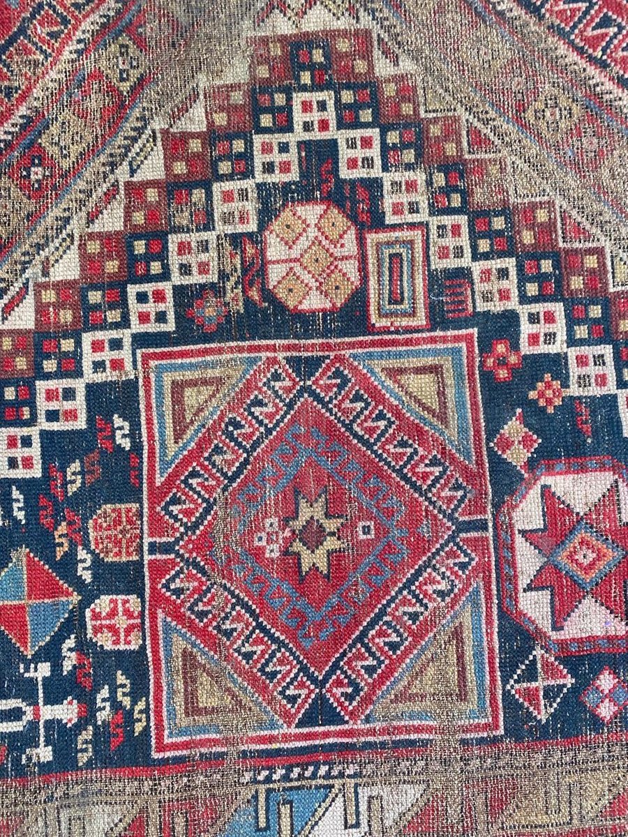 Antique Distressed Shirwan Daghistan Rug