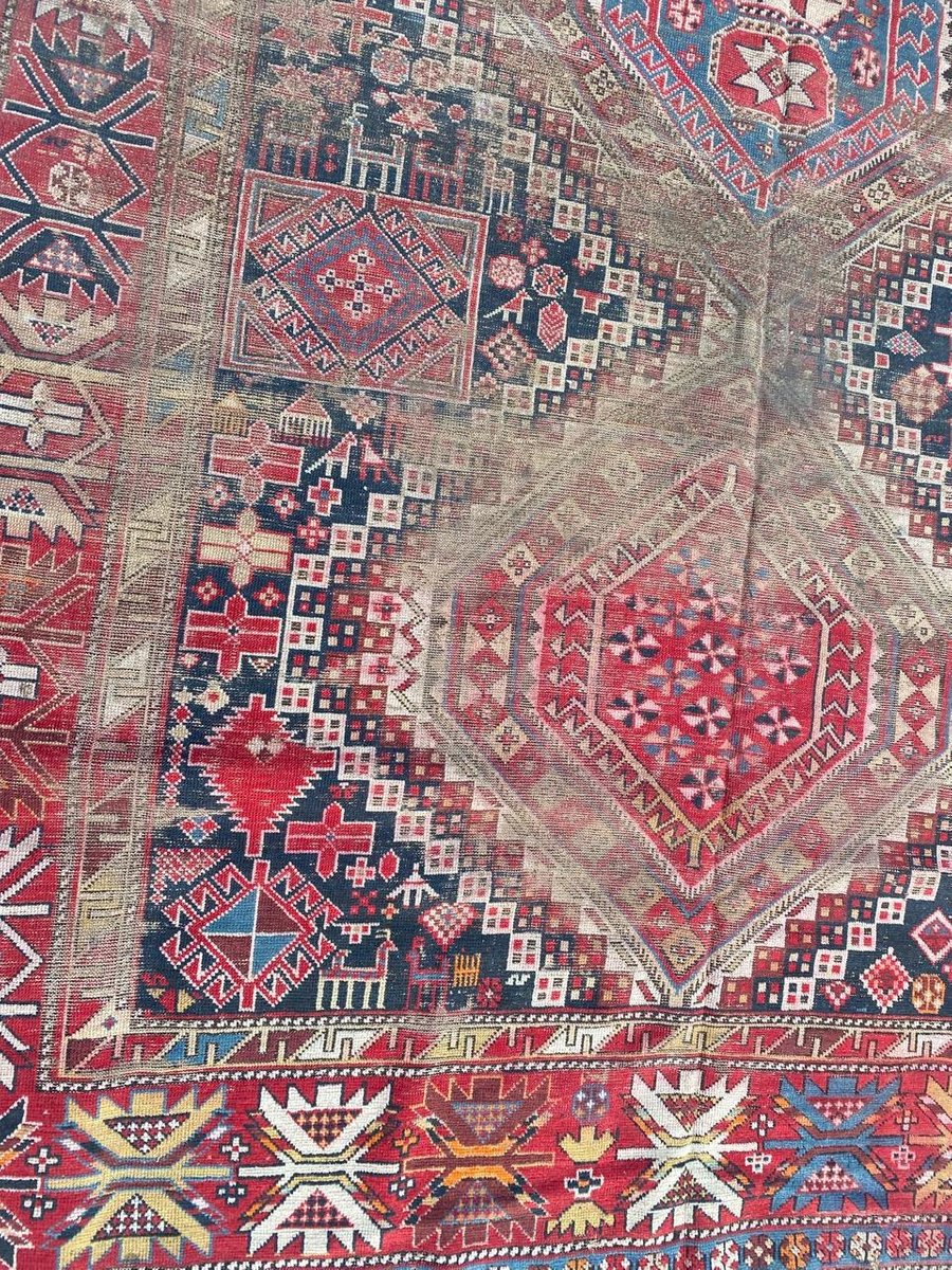 Antique Distressed Shirwan Daghistan Rug