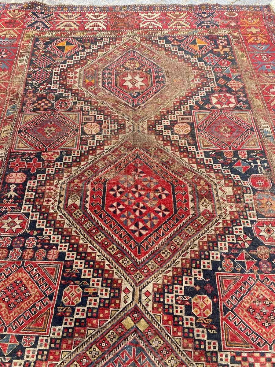 Antique Distressed Shirwan Daghistan Rug