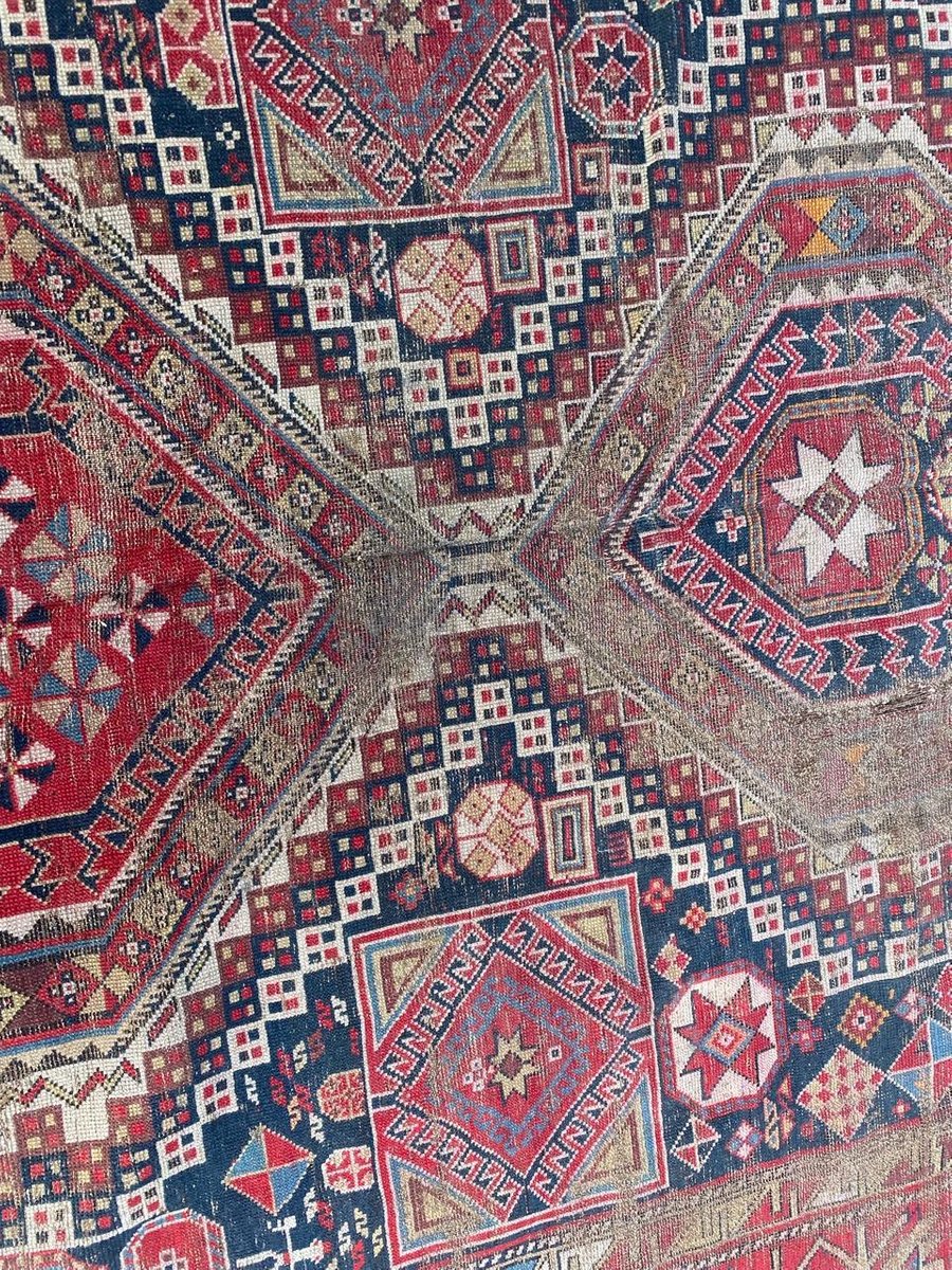 Antique Distressed Shirwan Daghistan Rug