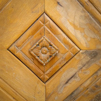 Antique Door with Chevron Design-VEI-2021278