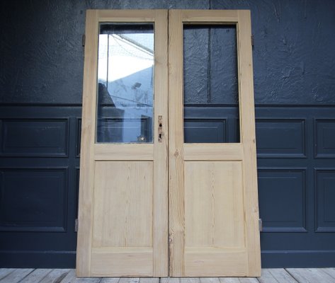 Antique Double Door in Pine, 1890s-TAT-1767896