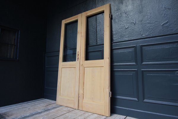 Antique Double Door in Pine, 1890s-TAT-1767896