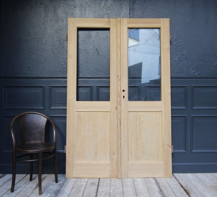 Antique Double Door in Pine, 1890s-TAT-1767896