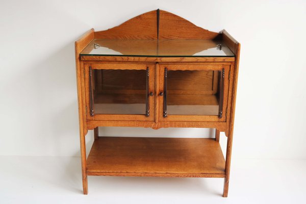 Antique Dutch Art Deco Amsterdam School Tea Cabinet / Display Bar Cabinet, 1920s-WIP-2041771