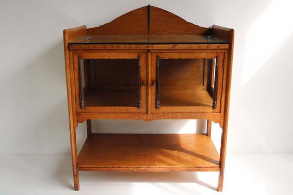 Antique Dutch Art Deco Amsterdam School Tea Cabinet / Display Bar Cabinet, 1920s-WIP-2041771