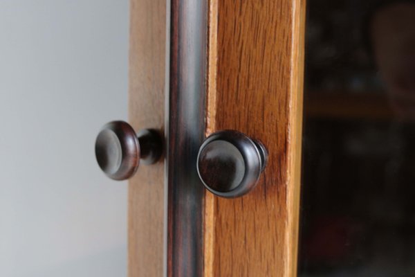 Antique Dutch Art Deco Amsterdam School Tea Cabinet / Display Cabinet in Oak, 1920s-WIP-2041773