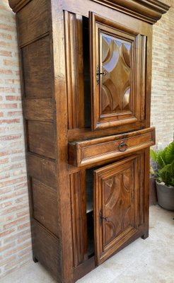 Antique Dutch Baroque Light Oak Cupboard or Cabinet, 18th Century-NOU-1743103