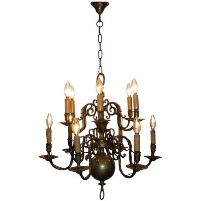 Antique Dutch Brass Chandelier-GKC-410601