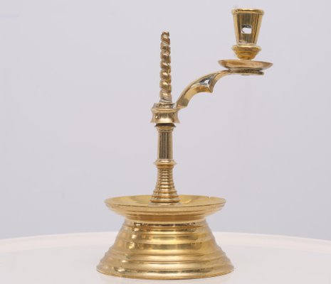 Antique Dutch Brass Collar Candle Holder-GCG-1156023