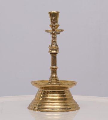 Antique Dutch Brass Collar Candle Holder-GCG-1156023