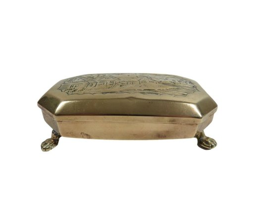 Antique Dutch Brass Tobacco Tin-RCH-1450769