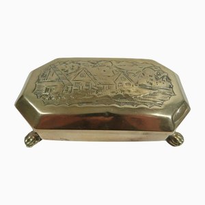 Antique Dutch Brass Tobacco Tin-RCH-1450769