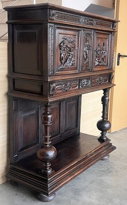 Antique Dutch Hand Carved Renaissance Raised Cabinet, 1890-PSK-2028894