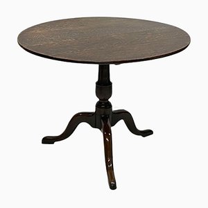 Antique Dutch Tilt-Top Tripod Table in Oak-UCH-1372782