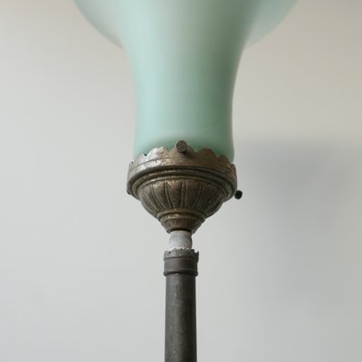 Antique Dutch Uplighter Floor Lamp with Glass Shade-JRP-925803