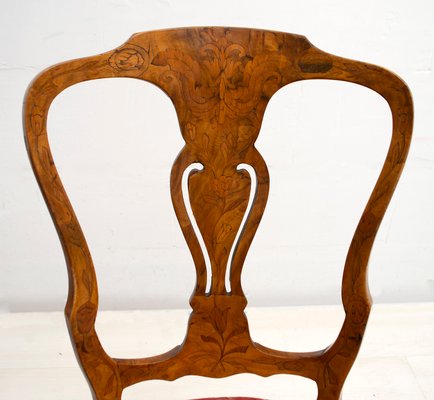 Antique Dutch Walnut and Maple Inlaid Dining Chairs, Set of 4-FER-564494