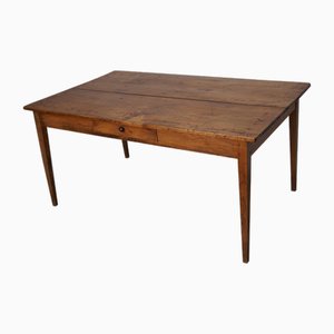 Antique Early 20th Century French Rustic Fruitwood & Oak Farmhouse Dining Table-XO-2035112