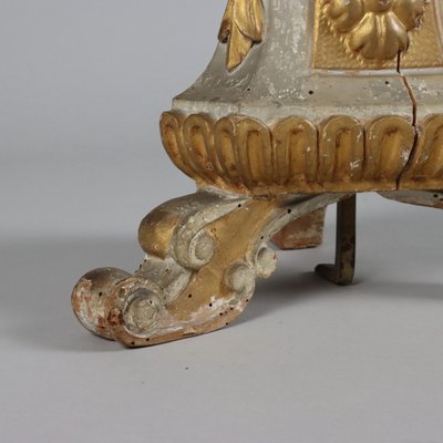 Antique Eclectic Candleholder in Carved and Gilded Wood-VMM-1724793